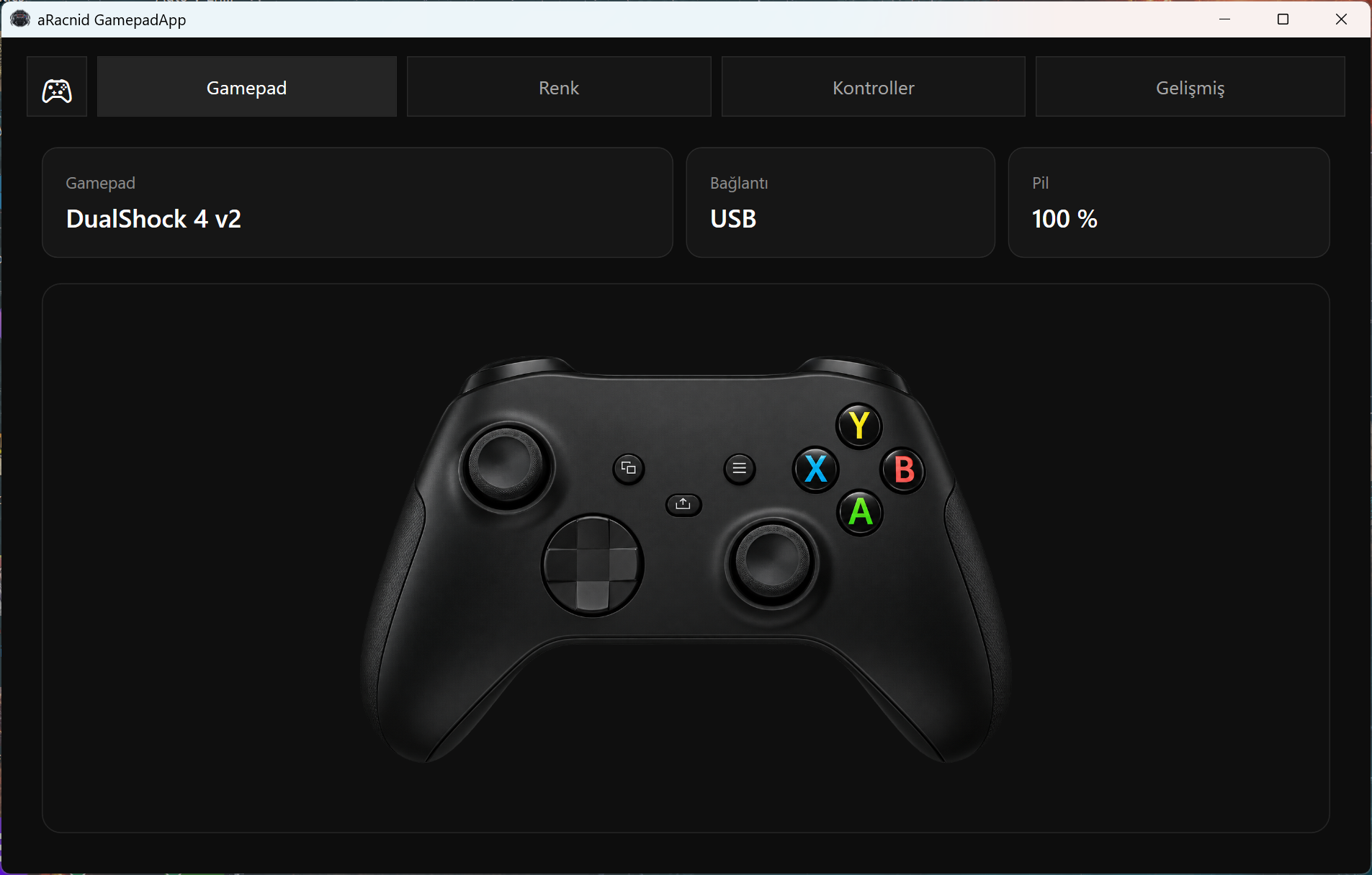 aRacnid main screen with Xbox layout